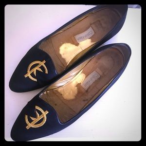 Calvin Klein 1980s Vintage Satin Flats